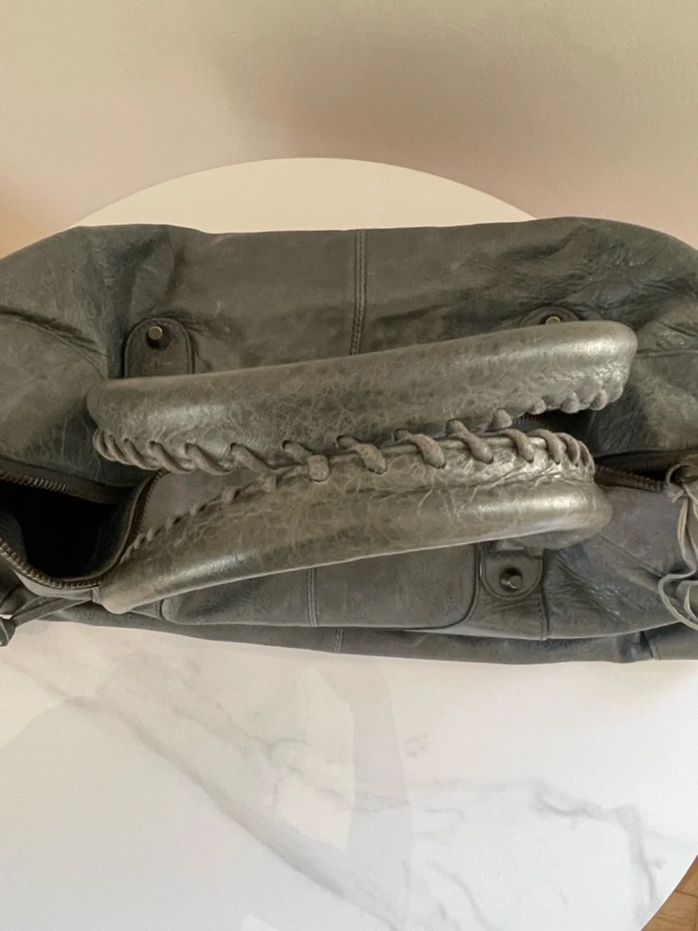 Balenciaga Work Bag RH | Vintage Leather | Muted Green | Authenticated - Picture 8 of 12